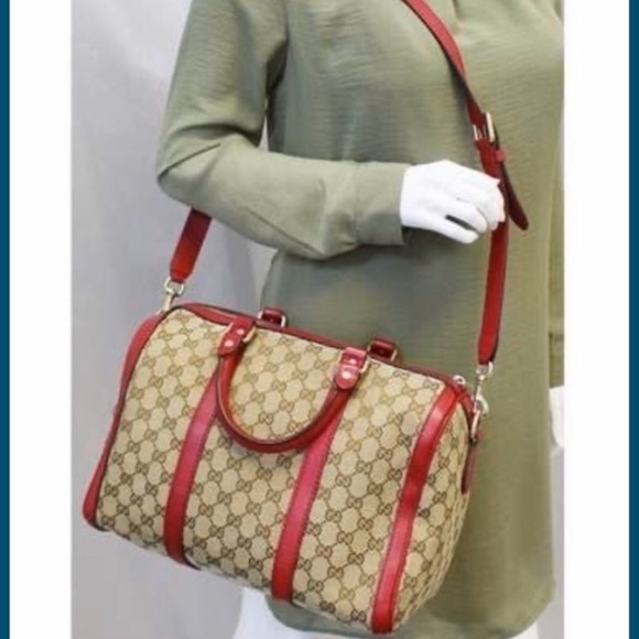 ❣️SOLD❣️GUCCI Gucci Beige/Red GG Joy Boston Bag - Picture 4 of 16